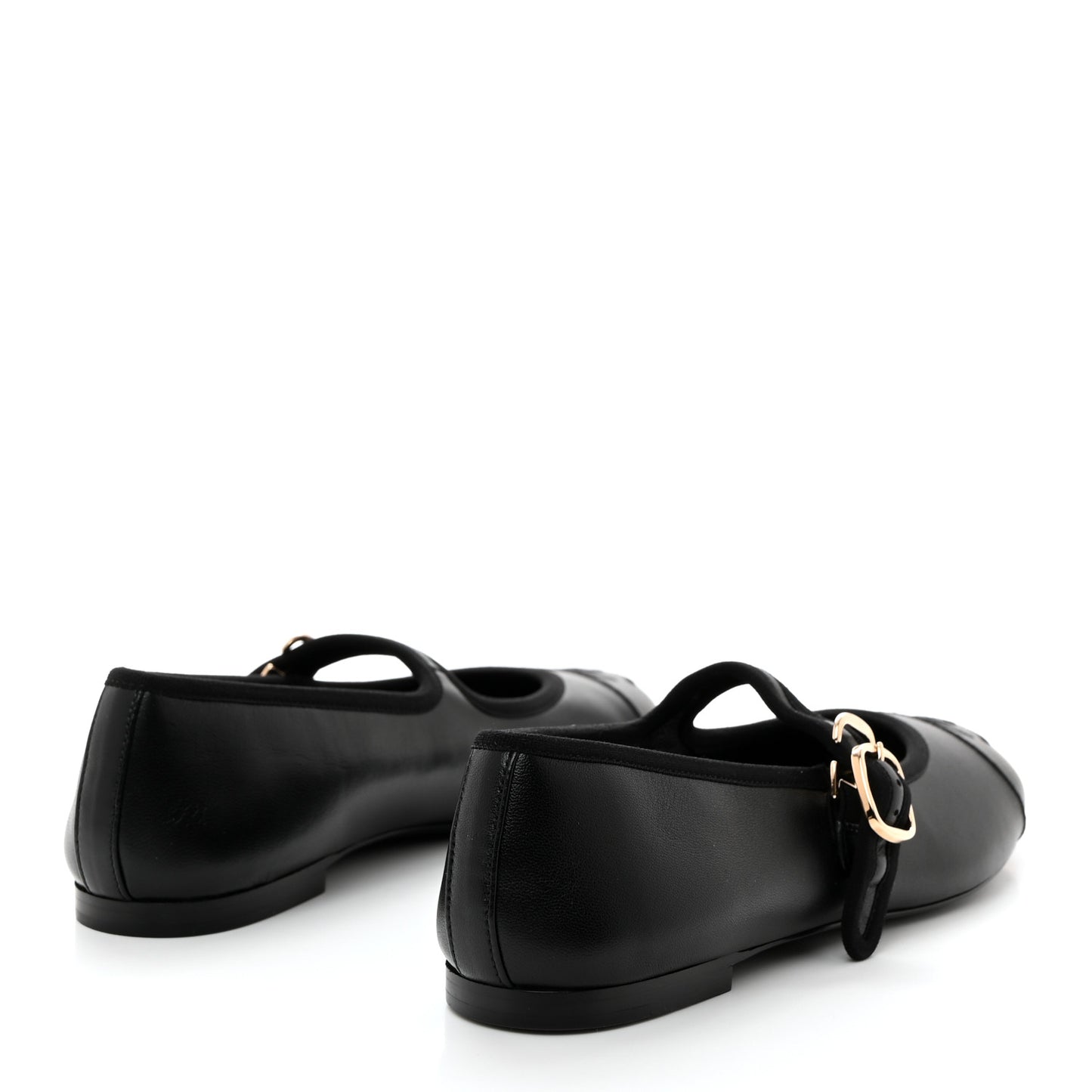 Lambskin Mary Jane Flats 37 Black
