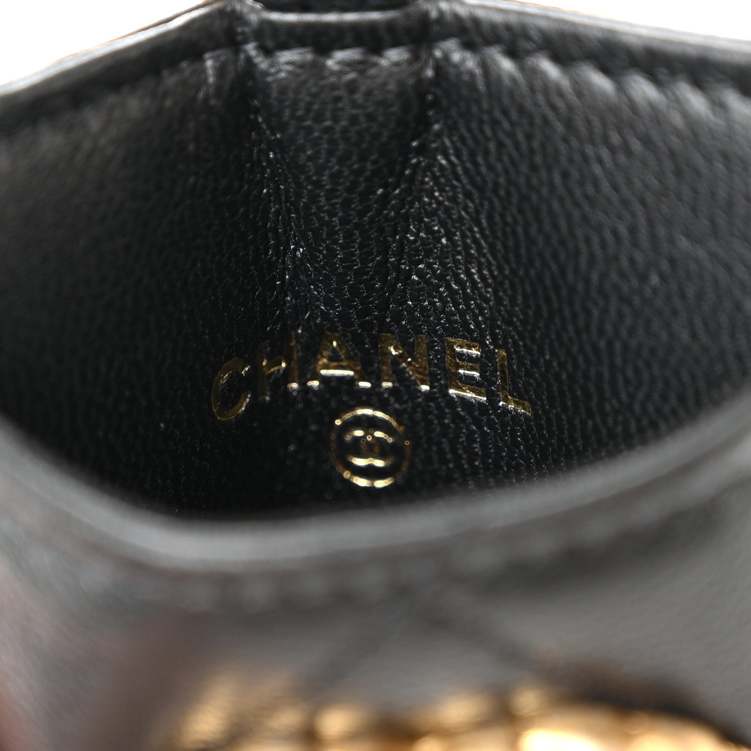 Chanel Shiny Goatskin Quilted Chanel 19 Card Holder On Chain Black 6 of 11