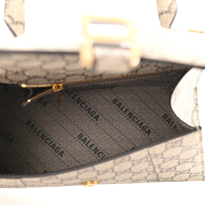 Balenciaga X GUCCI GG Supreme Monogram Small Hourglass Top Handle Bag Beige Ebony 5 of 12