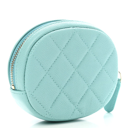 Chanel Caviar Quilted Zip Around Classic Coin Purse Light Blue 3 of 8