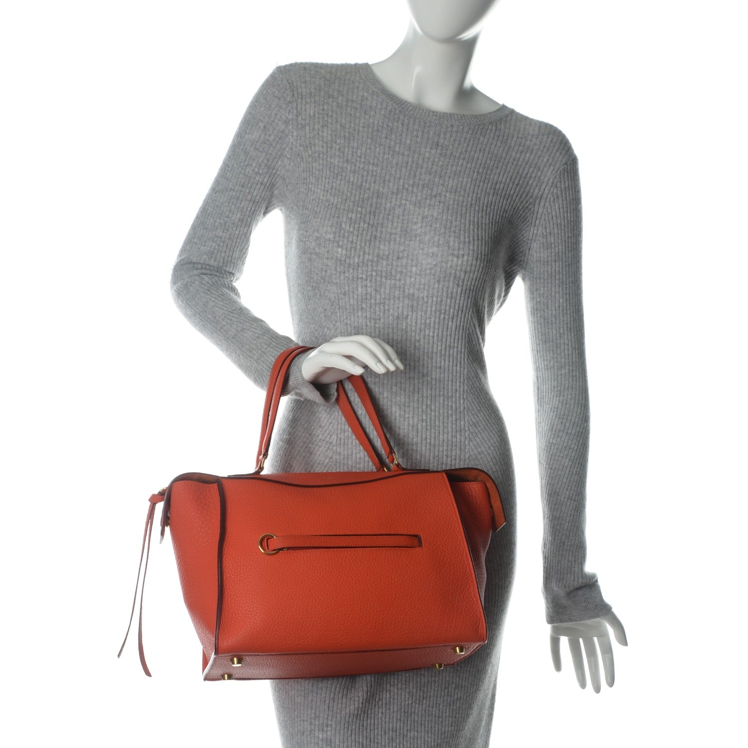 Celine Bullhide Calfskin Small Ring Handbag Burnt Orange 2 of 6