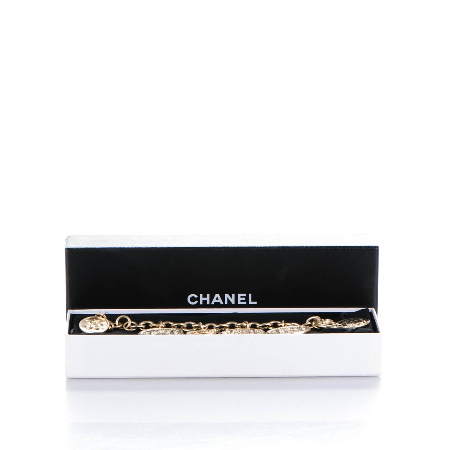 Chanel CC Medallion Charm Bracelet Gold 8 of 8
