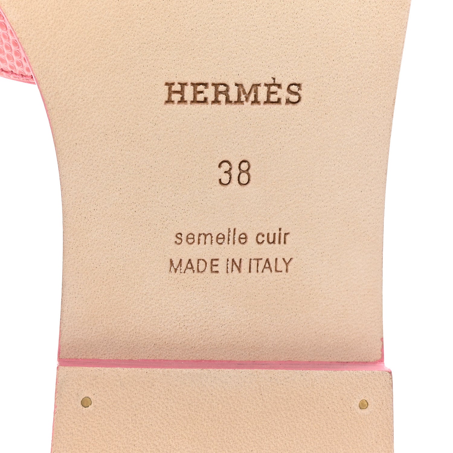 Hermes Lizard Oran Sandals 38 Pavot 7 of 10