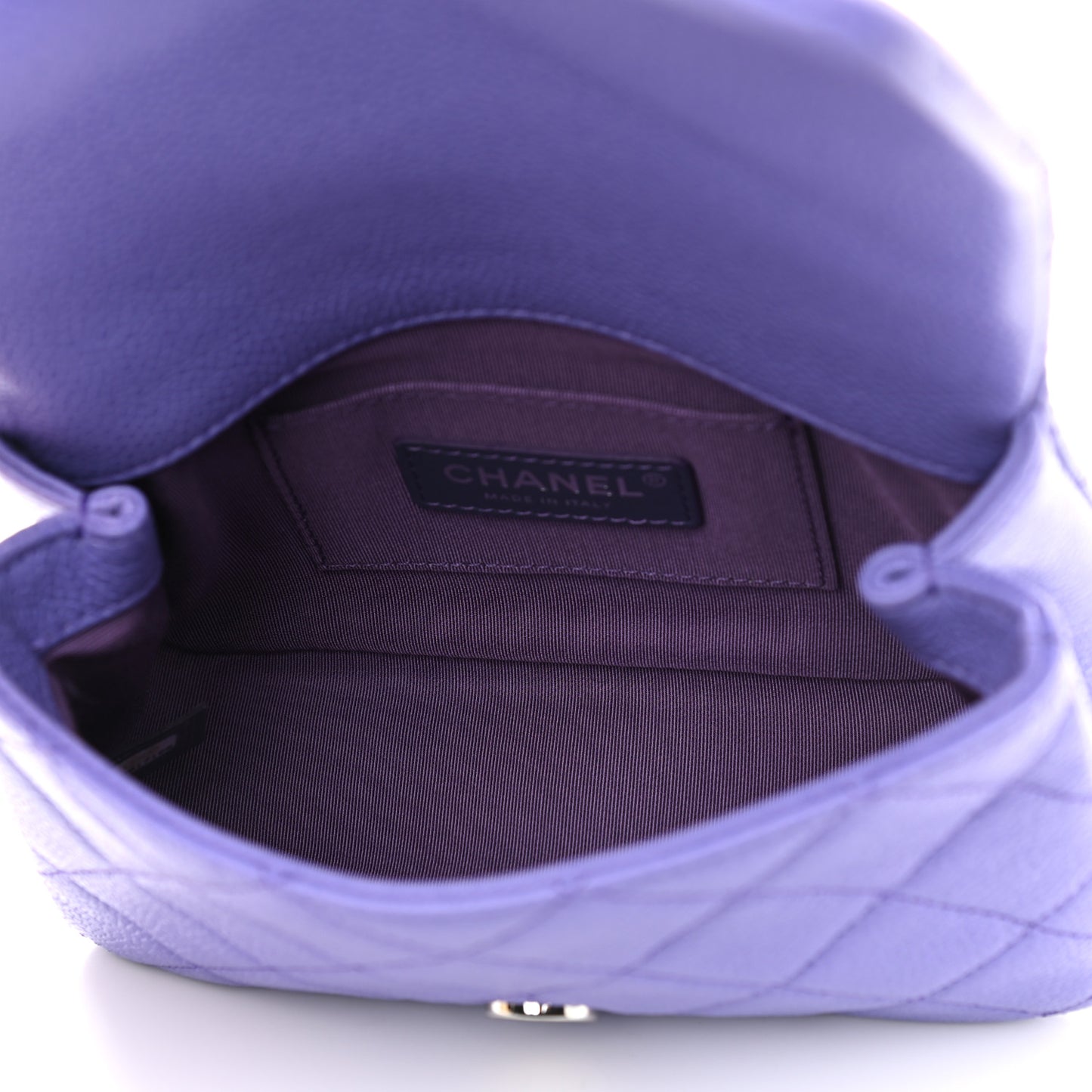 Caviar Quilted Incognito Mini Square Flap Purple