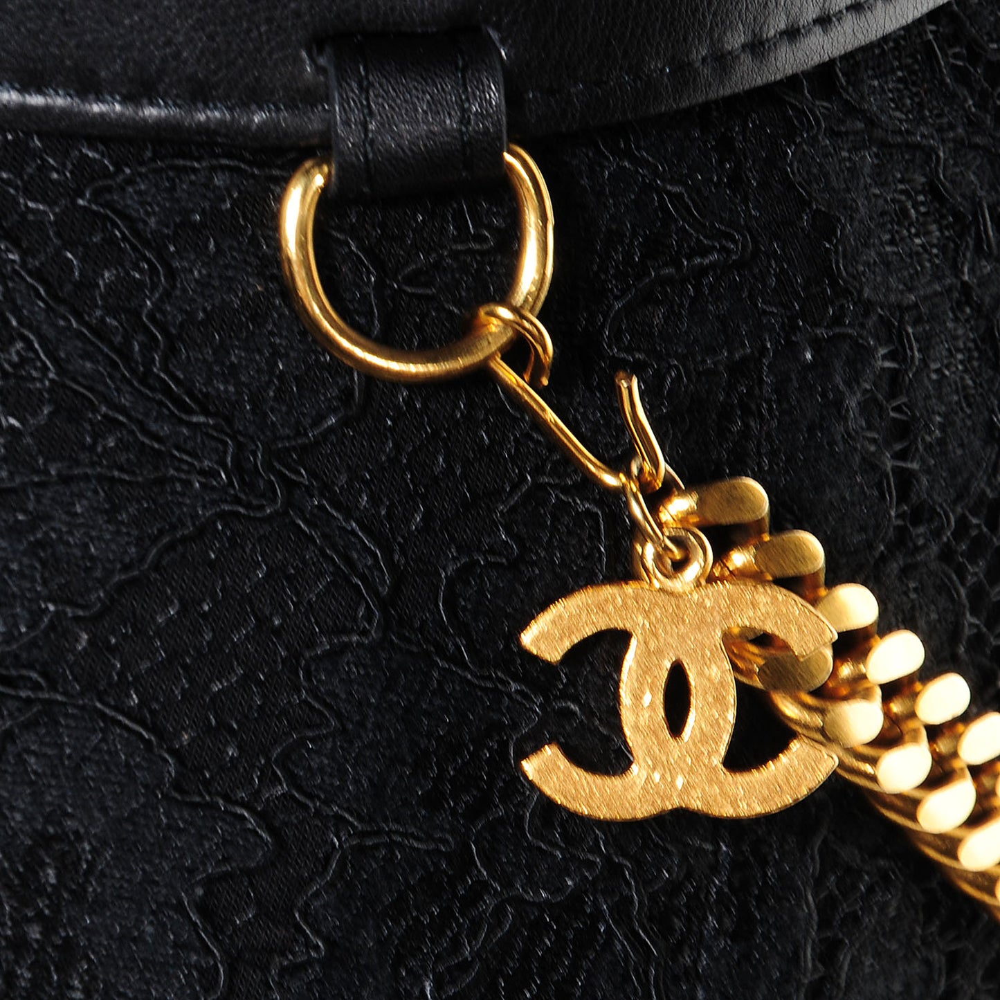 Leather Chain CC Belt 70 28 Black