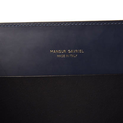 Mansur Gavriel Vegetable Tanned Calfskin Large Sun Bag Black Blue 7 of 10