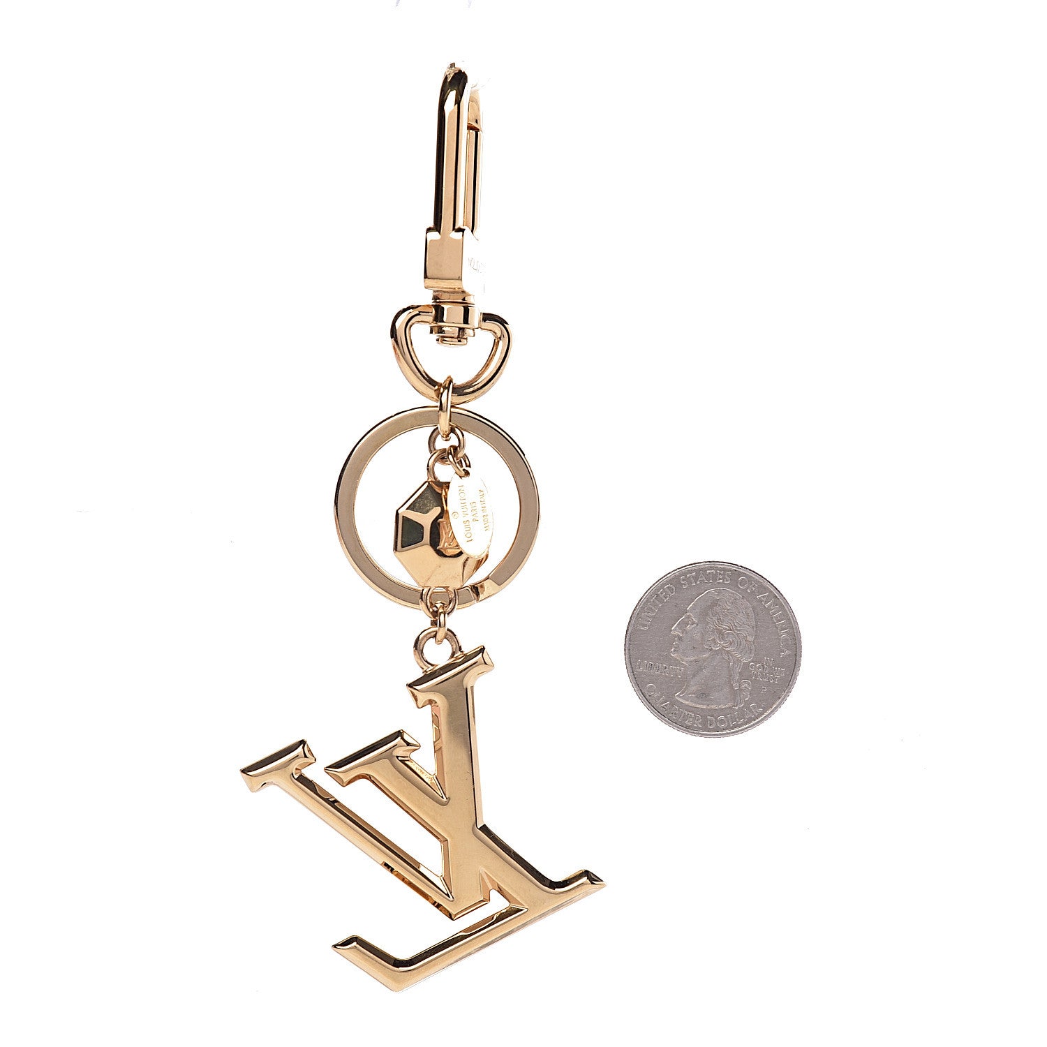Louis Vuitton LV Facettes Bag Charm Key Holder Gold 2 of 3