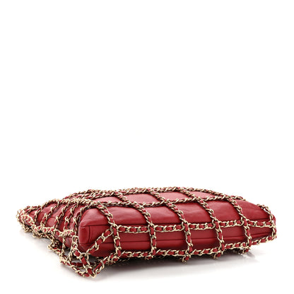 Chanel Lambskin Large Shopping Chain Tote Red 5 of 10