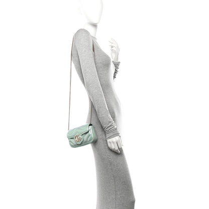 Gucci Iridescent Nappa Chevron Matelasse Super Mini GG Marmont Shoulder Bag Green Iridescent 2 of 11