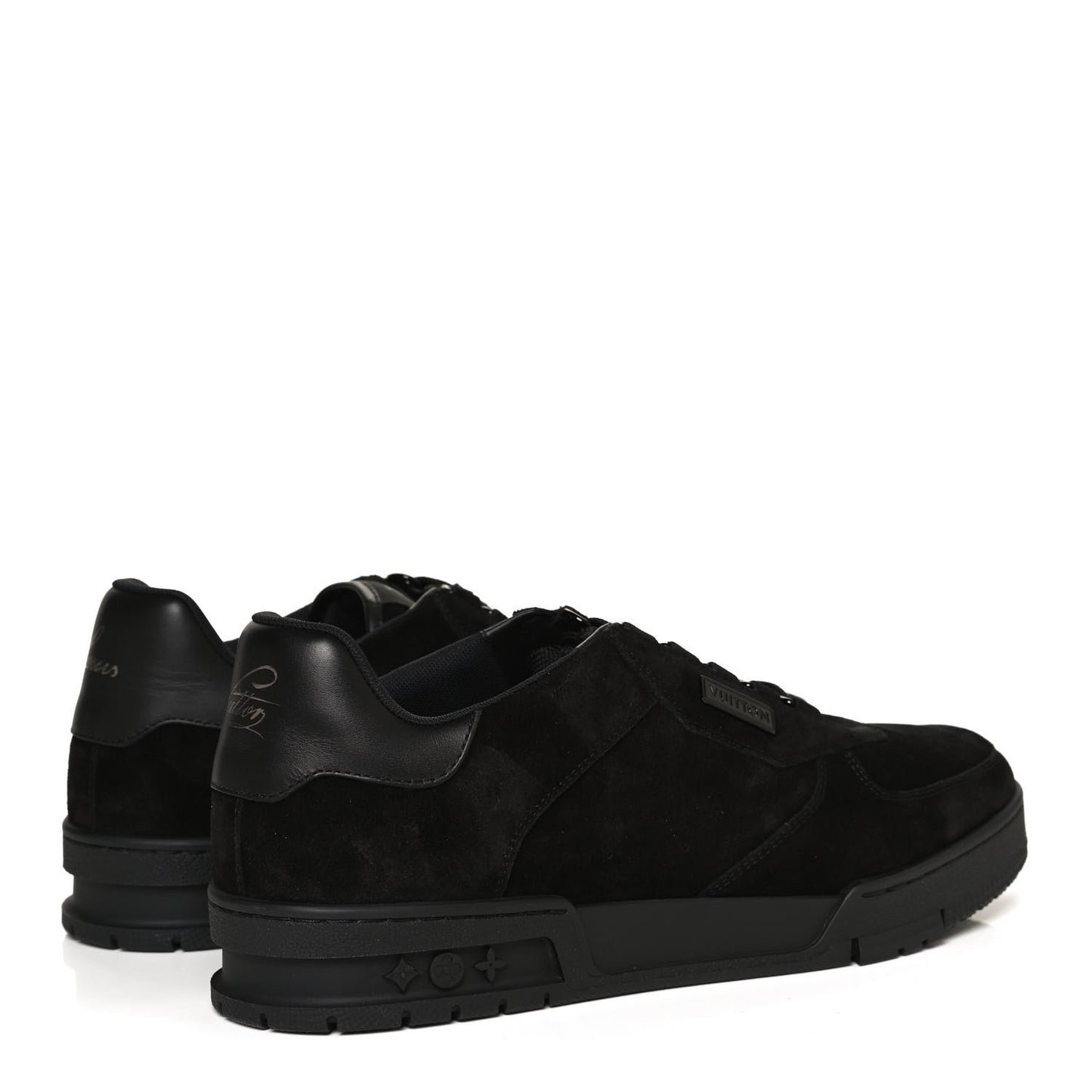 Suede Mens LV Trainer Sneakers 8.5 Black