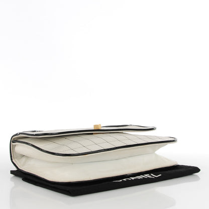 Chanel Lambskin Contrast Stitch Small Mademoiselle Flap Black White 4 of 8