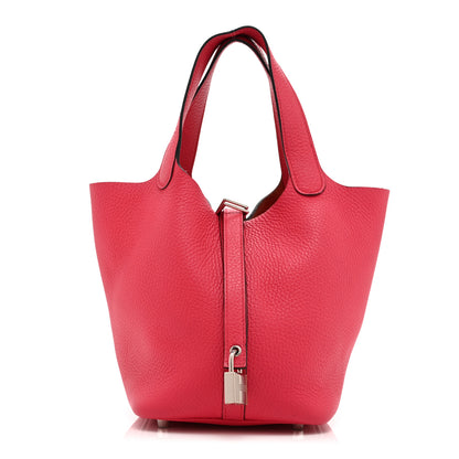 Hermes Taurillon Clemence Picotin Lock 18 PM Rose Mexico 1 of 10