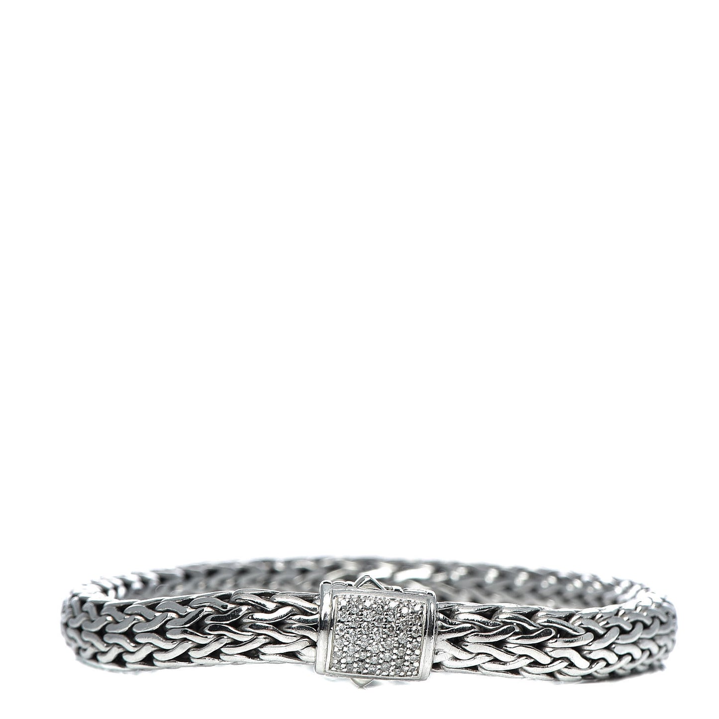 Sterling Silver Diamond 7.5mm Classic Chain Bracelet