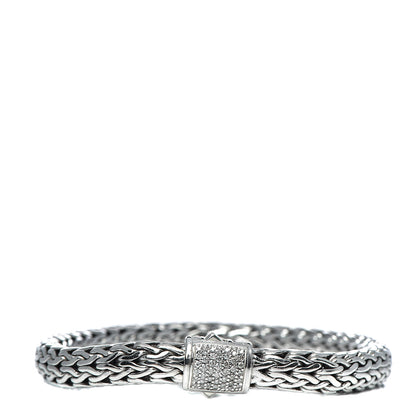 John Hardy Sterling Silver Diamond 7.5mm Classic Chain Bracelet 1 of 4