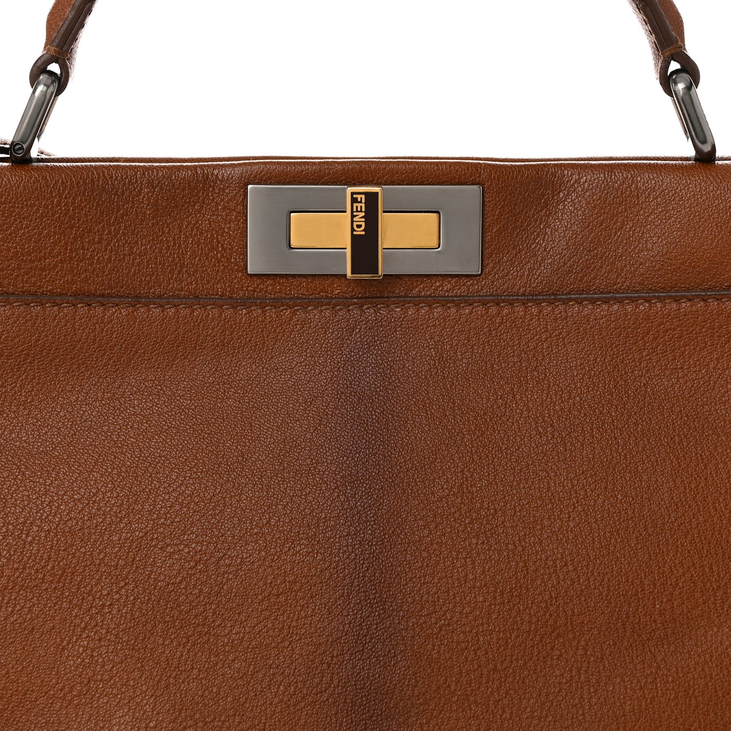 Goatskin Zucca Large Peekaboo Iconic Satchel Cuoio Tobacco Moro