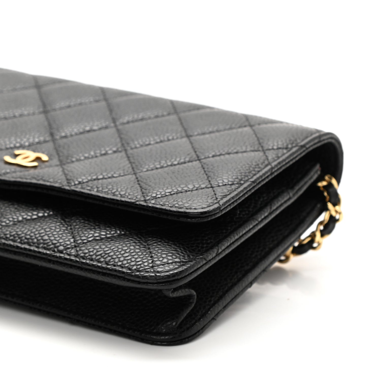 Caviar Quilted Wallet On Chain WOC Black