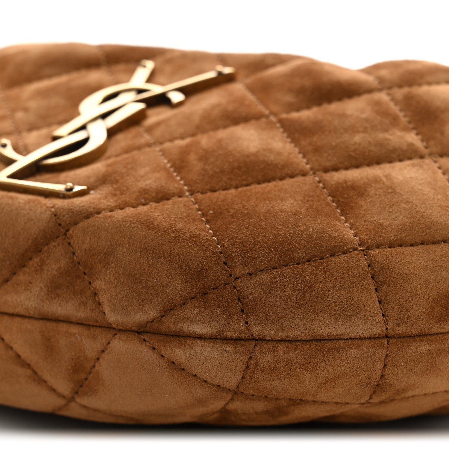 Saint Laurent Suede Quilted Icarino Bag Cognac 10 of 10