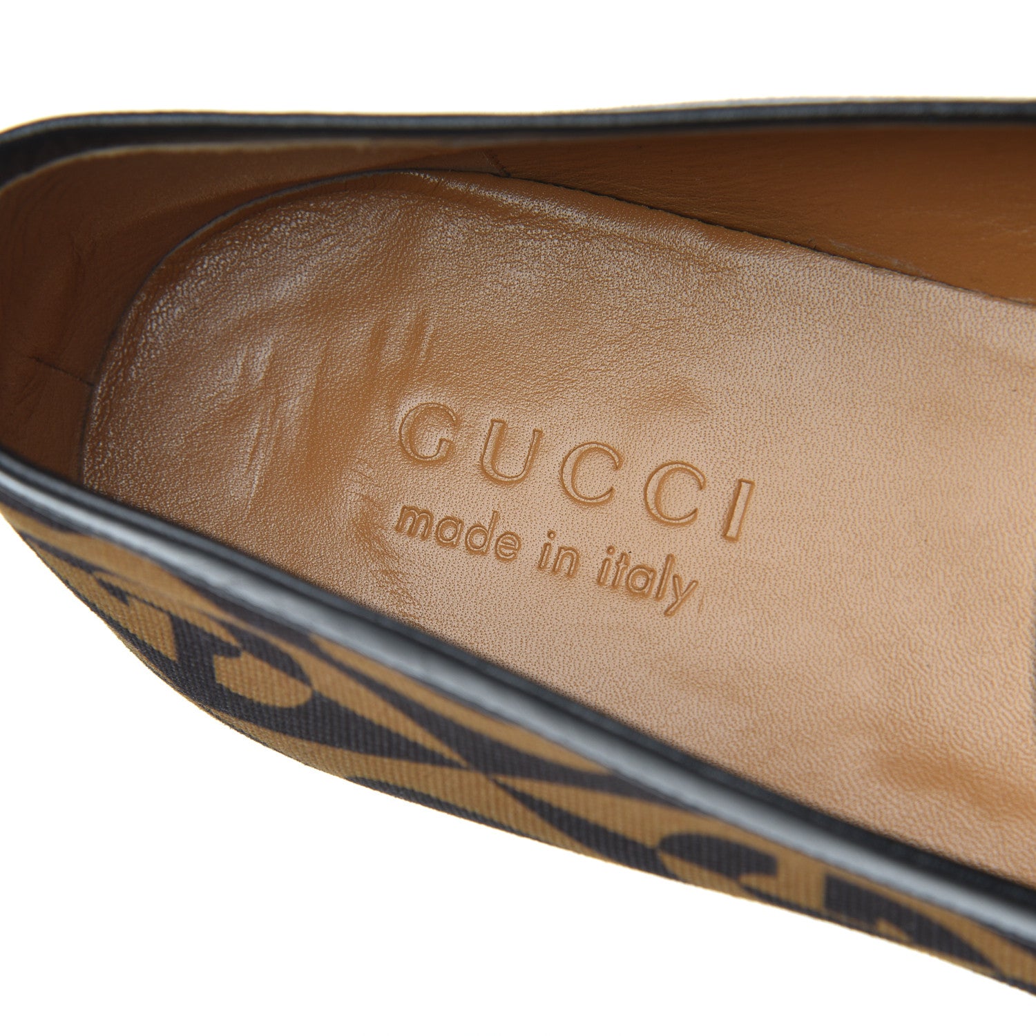 Gucci Canvas Rhombus Horsebit Mens Jordaan Loafers 9 Camel Brown Black 6 of 14