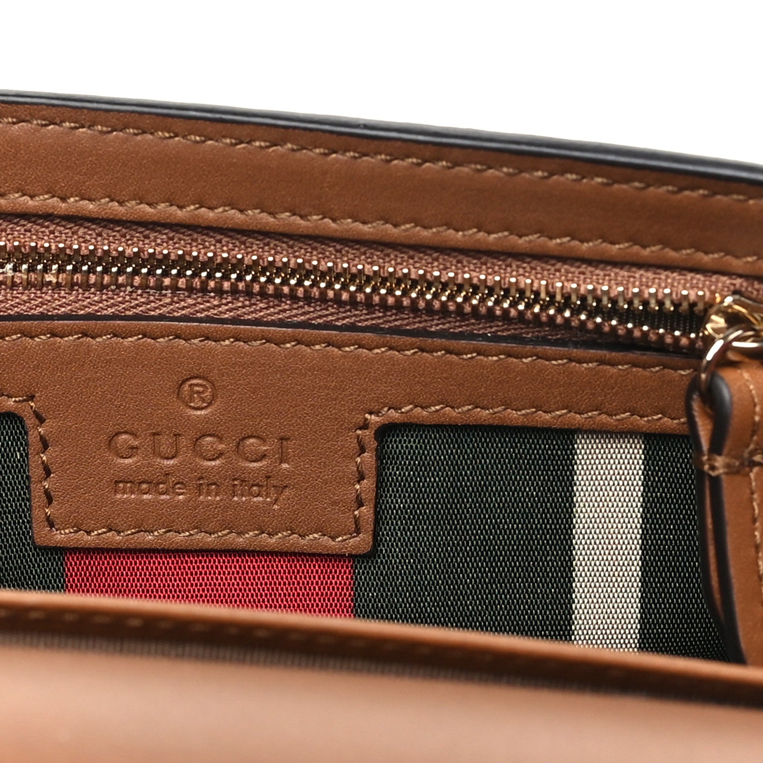 Gucci GG Emblem Monogram Wallet With Strap Beige Brown 6 of 10