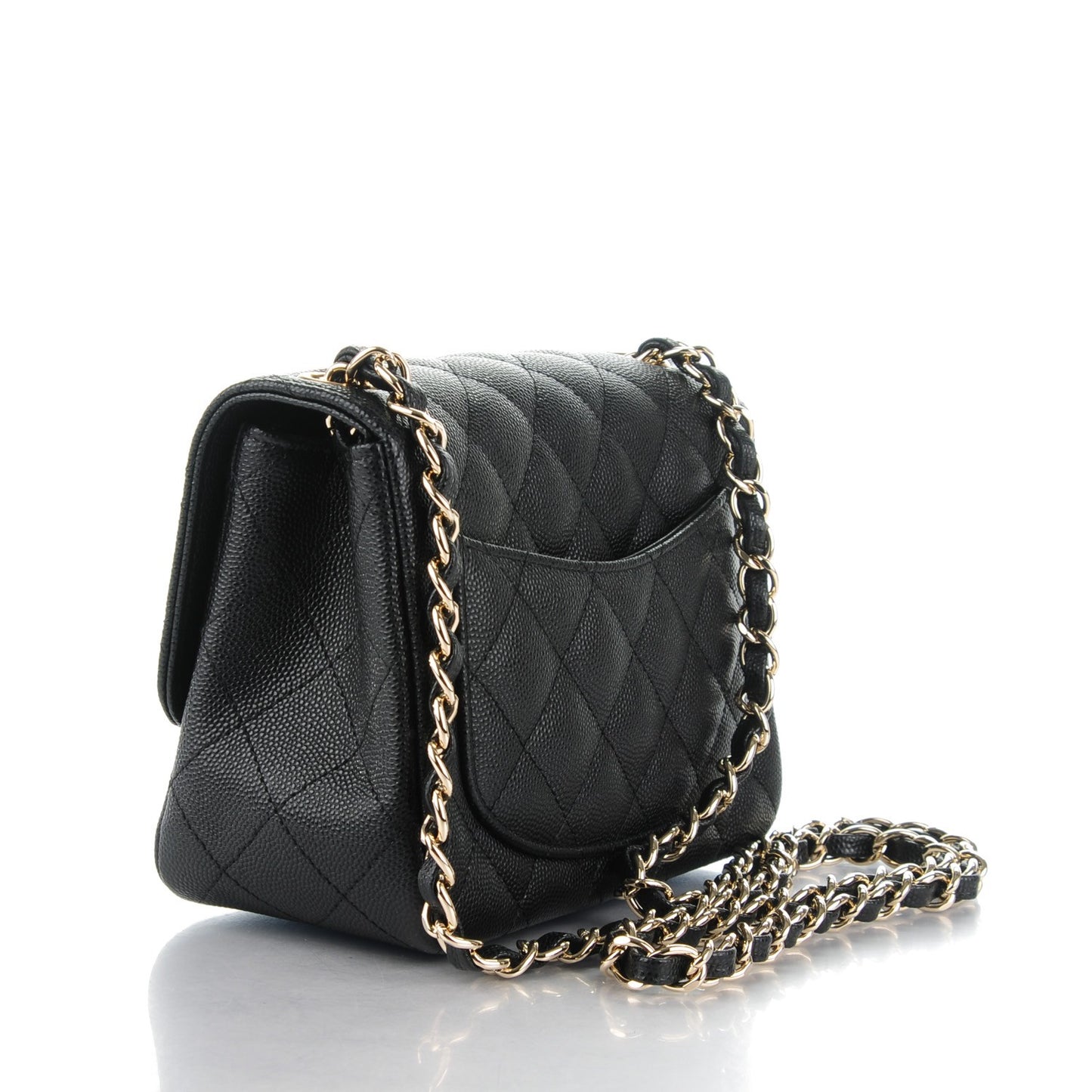 Caviar Quilted Mini Square Flap Black