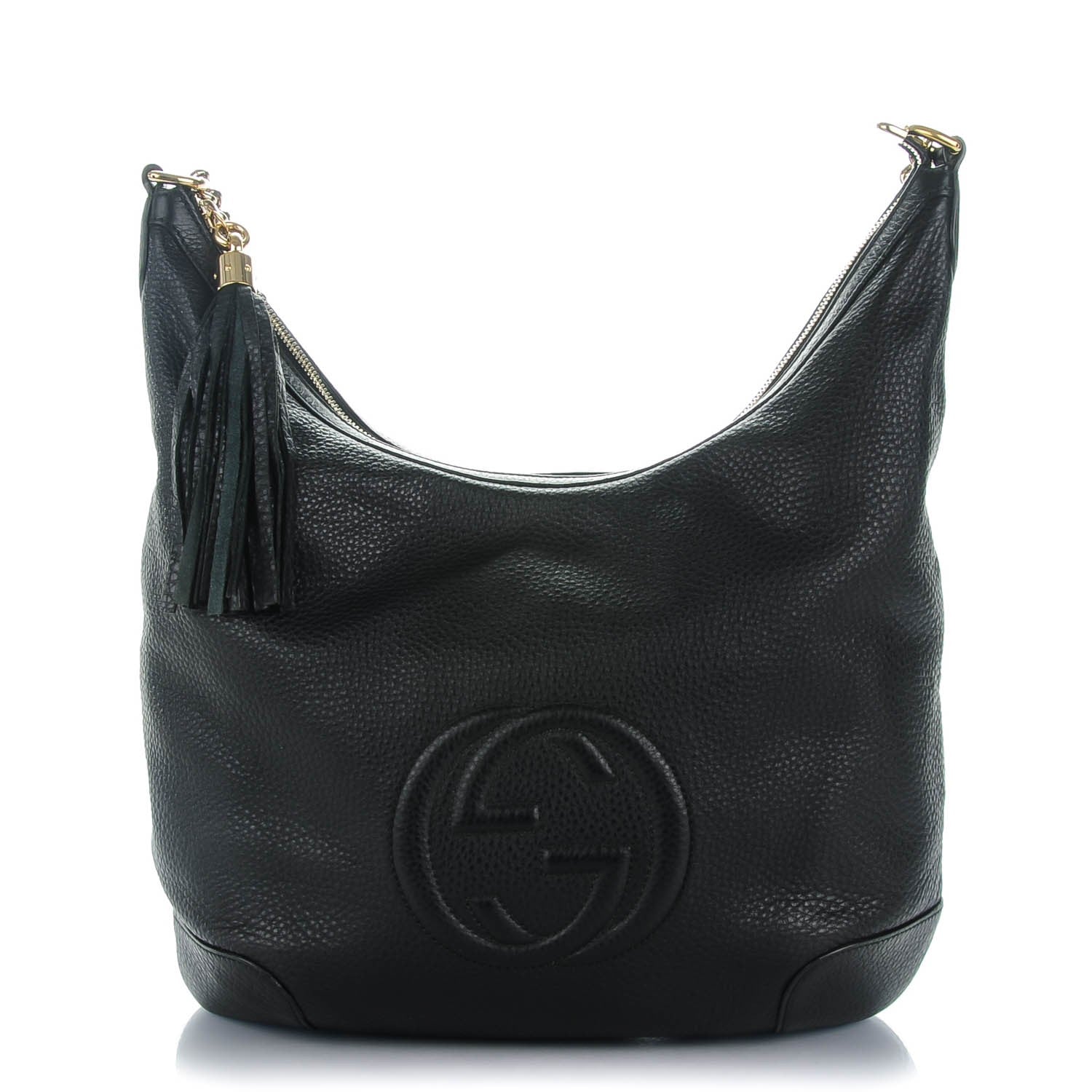 Gucci Pebbled Calfskin Medium Soho Chain Hobo Black 1 of 7