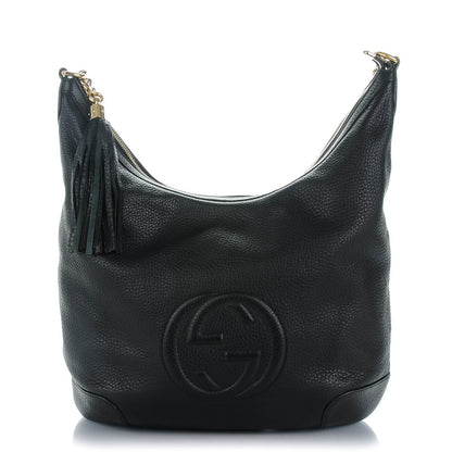 Gucci Pebbled Calfskin Medium Soho Chain Hobo Black 1 of 7