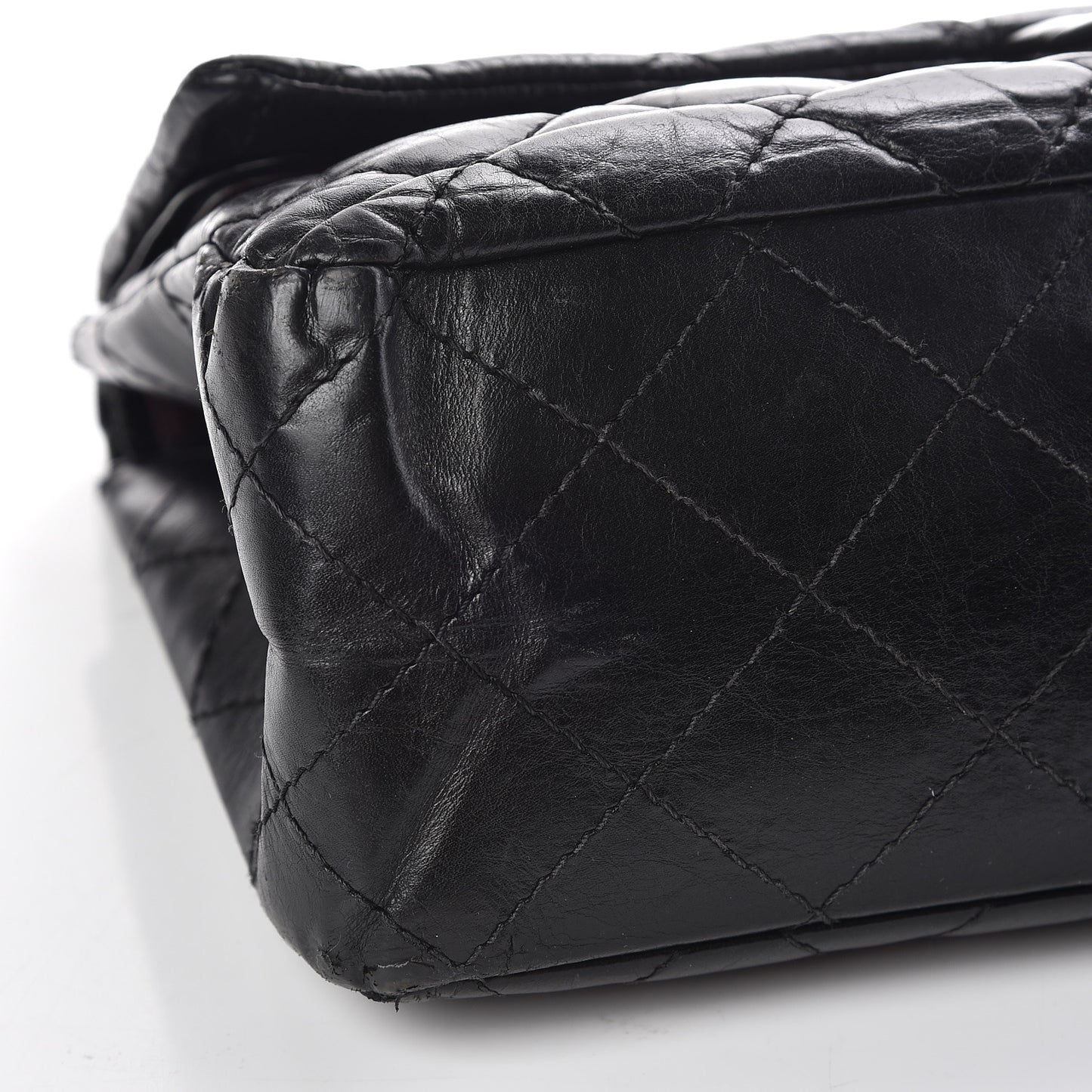Aged Calfskin Quilted 2.55 Reissue 227 Flap Black