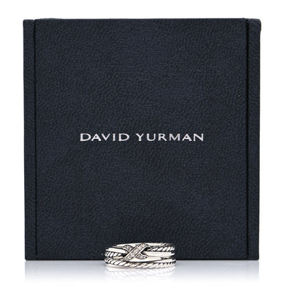 David Yurman Sterling Silver Diamond X Crossover Ring 52 6 5 of 5