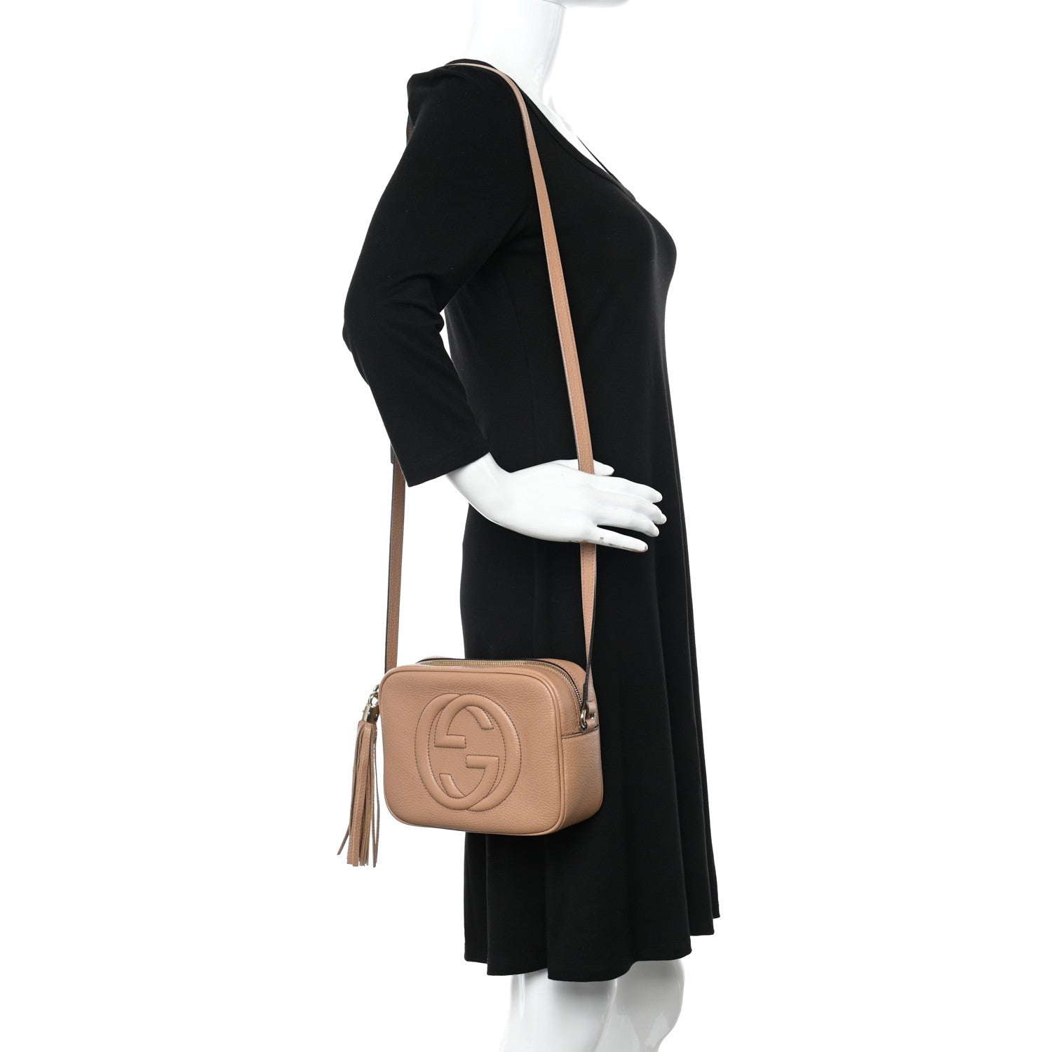 Gucci Pebbled Calfskin Small Soho Disco Bag Camelia 3 of 12