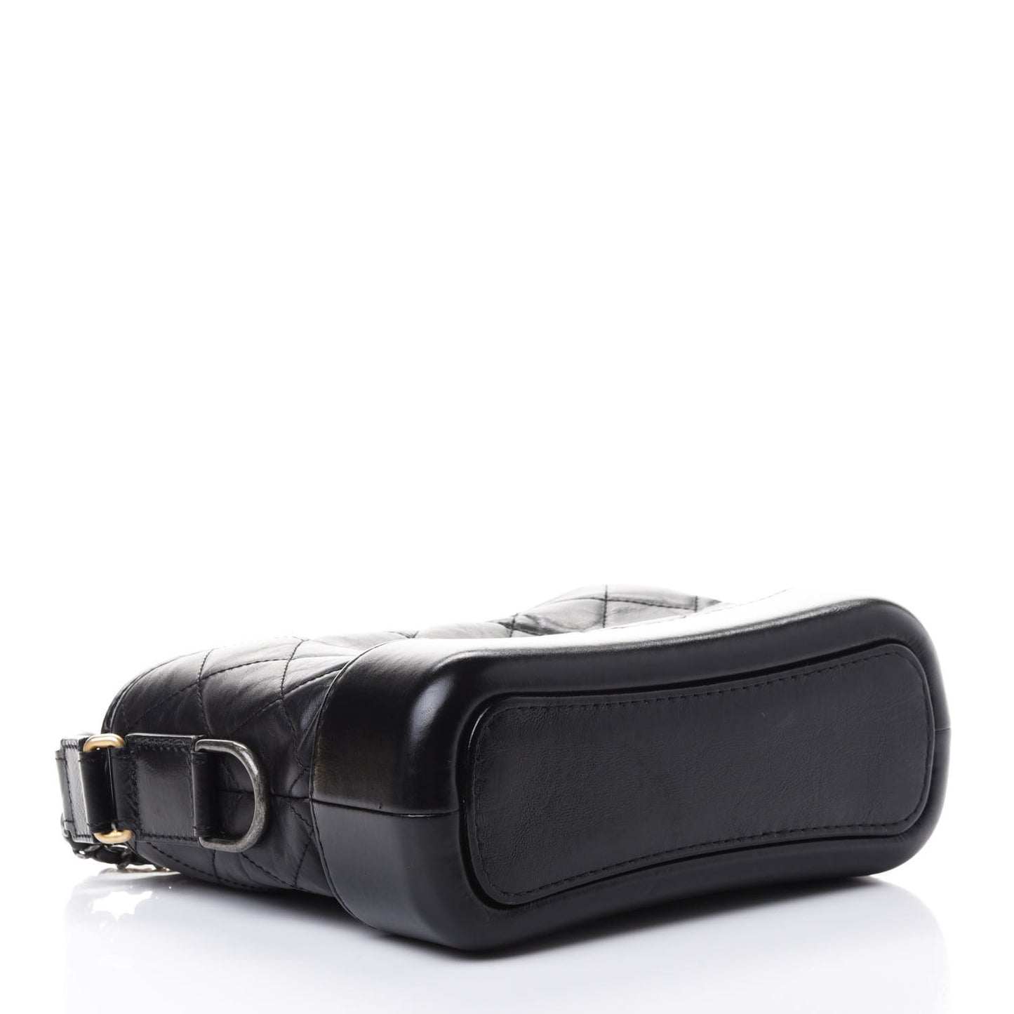 Aged Calfskin Quilted Small Gabrielle Hobo Black