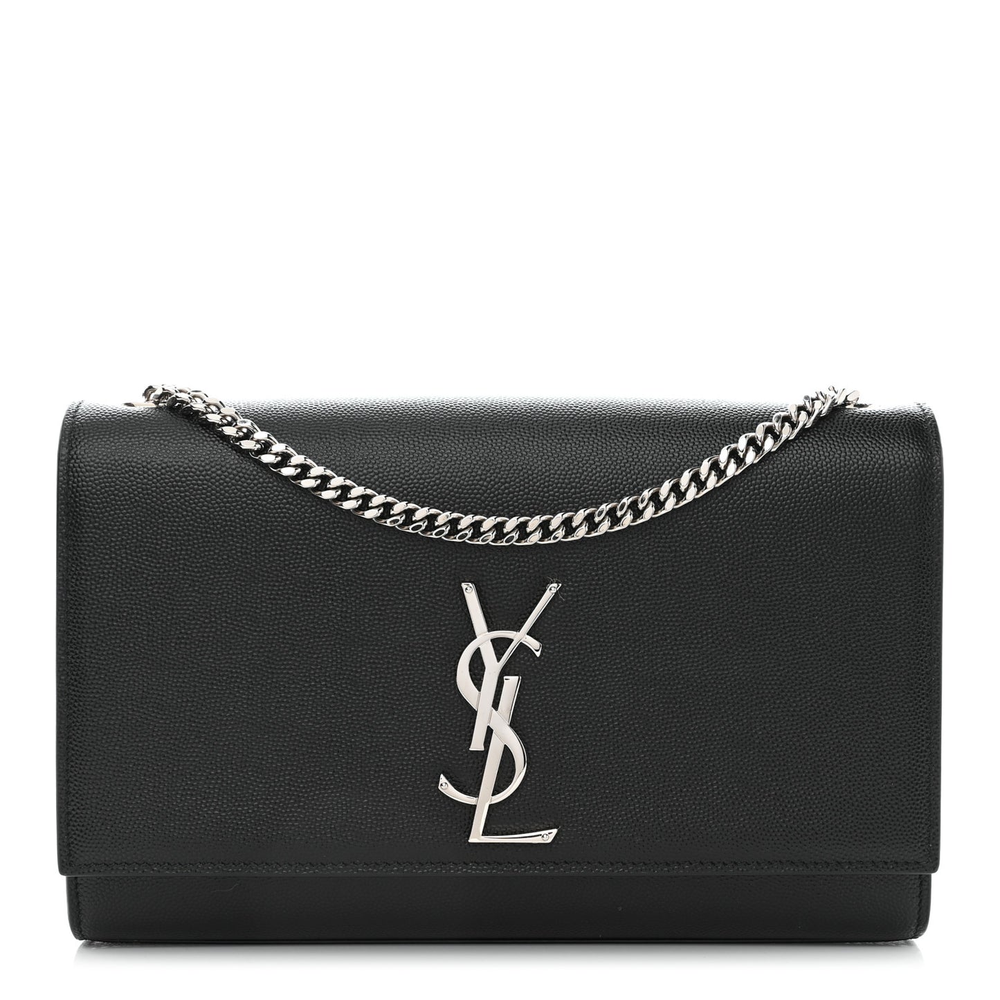 Grain De Poudre Medium Classic Monogram Kate Satchel Black