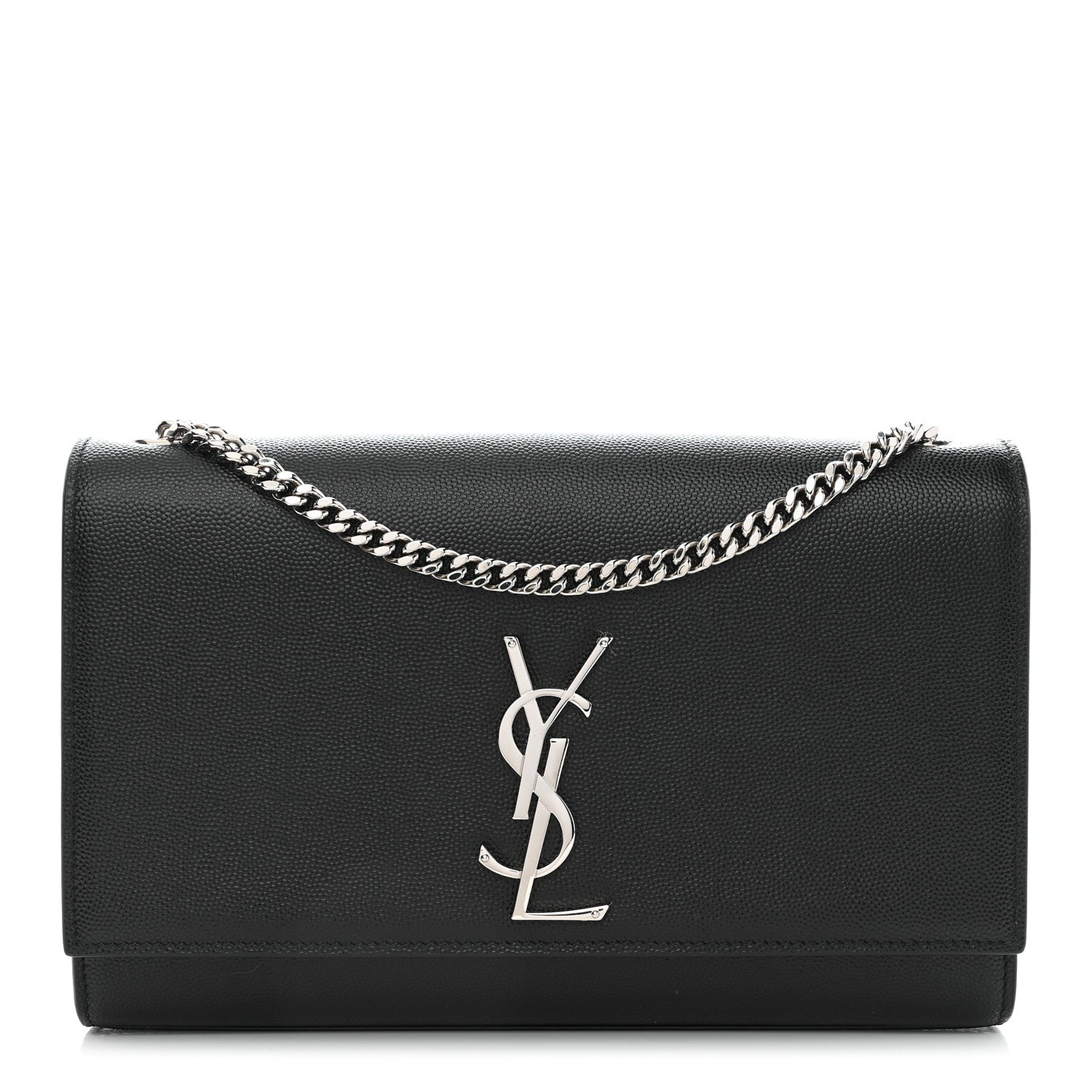 Saint Laurent Grain De Poudre Medium Classic Monogram Kate Satchel Black 1 of 8