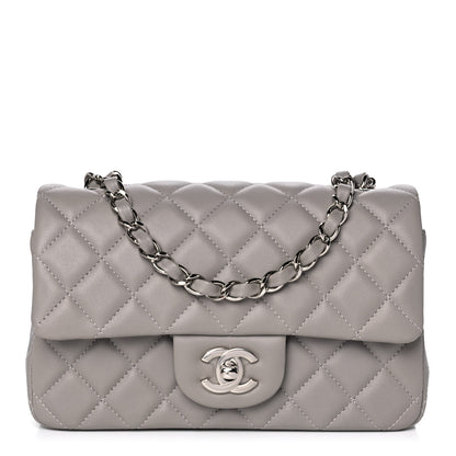 Chanel Lambskin Quilted Mini Rectangular Flap Grey 1 of 10