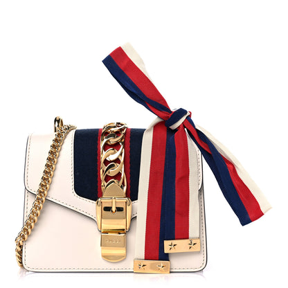 Gucci Calfskin Mini Sylvie Chain Shoulder Bag White 1 of 17