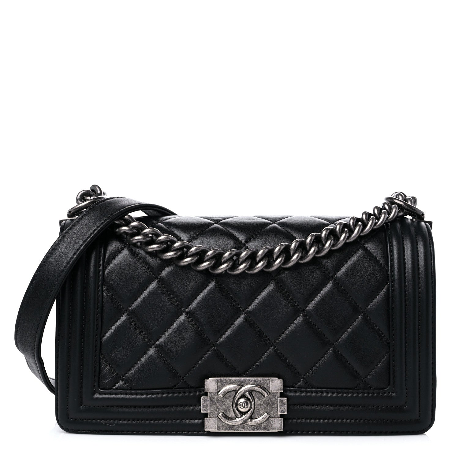 Chanel Calfskin Quilted Medium Boy Flap Black 1 of 10