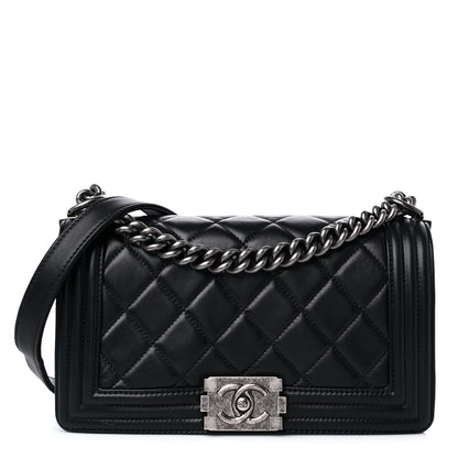 Chanel Calfskin Quilted Medium Boy Flap Black 1 of 10
