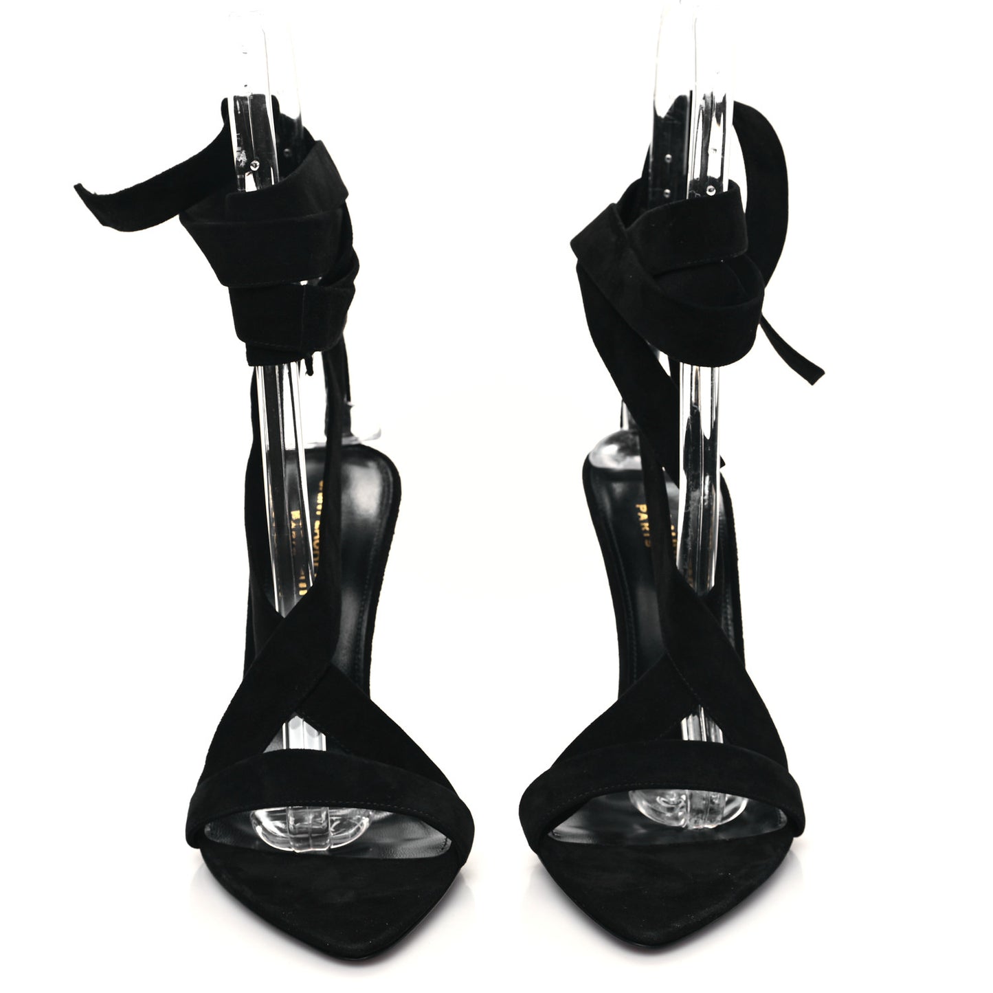 Suede Deva 105 Ankle Strap Sandals 38.5 Black