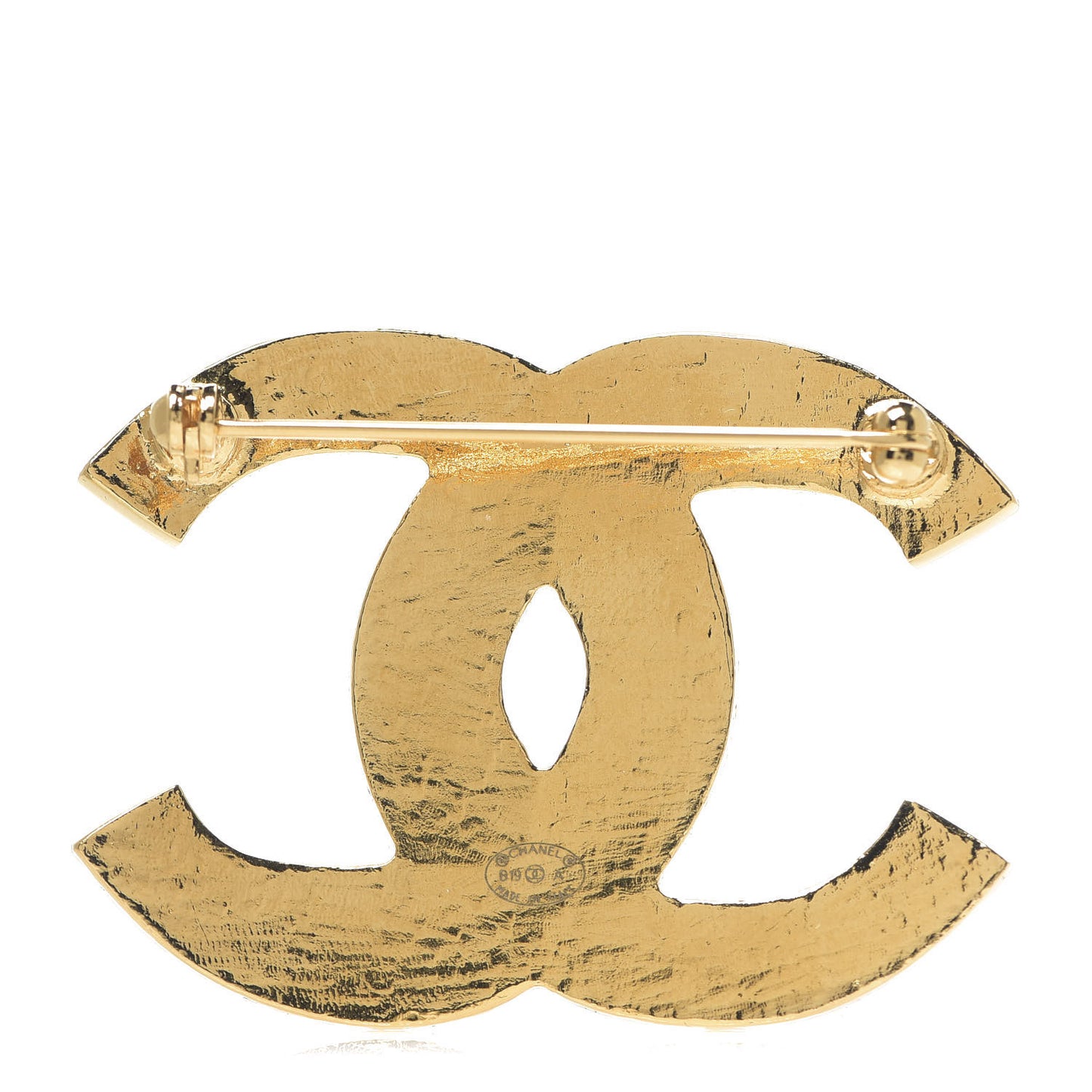 Gripoix Poured Glass Along The Nile CC Brooch Black Gold