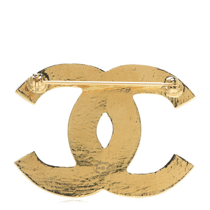 Chanel Gripoix Poured Glass Along The Nile CC Brooch Black Gold 2 of 3