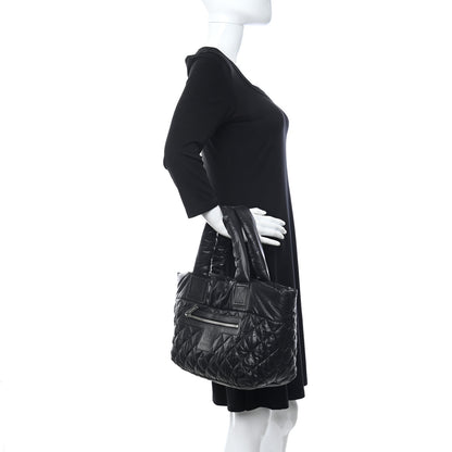 Chanel Nylon Quilted Small Coco Cocoon Reversible Tote Black 2 of 9