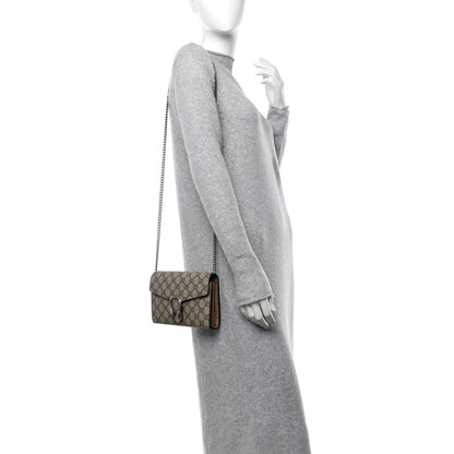 Gucci GG Supreme Monogram Mini Dionysus Chain Wallet Beige Taupe 2 of 12