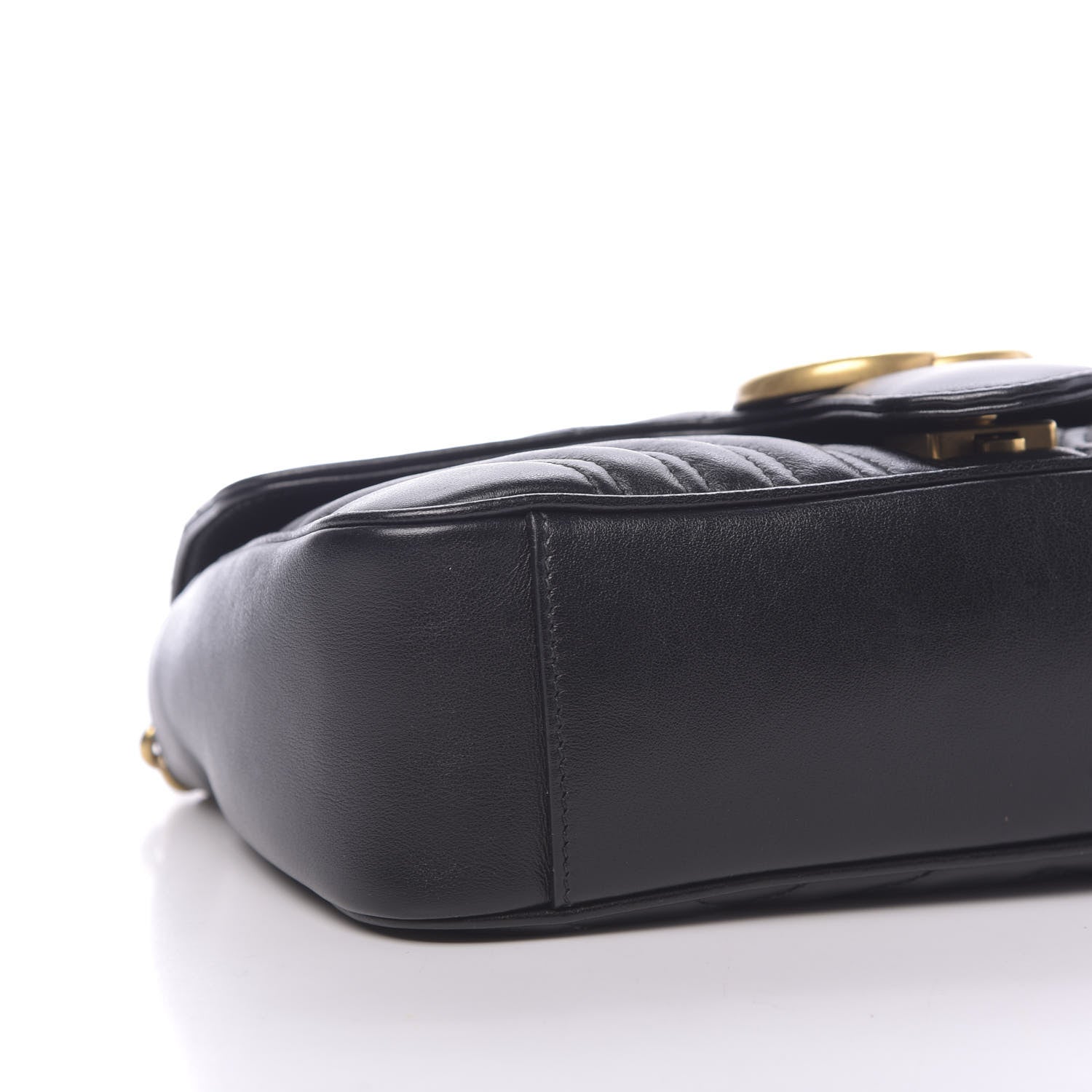 Gucci Calfskin Matelasse Small GG Marmont Shoulder Bag Black 8 of 10
