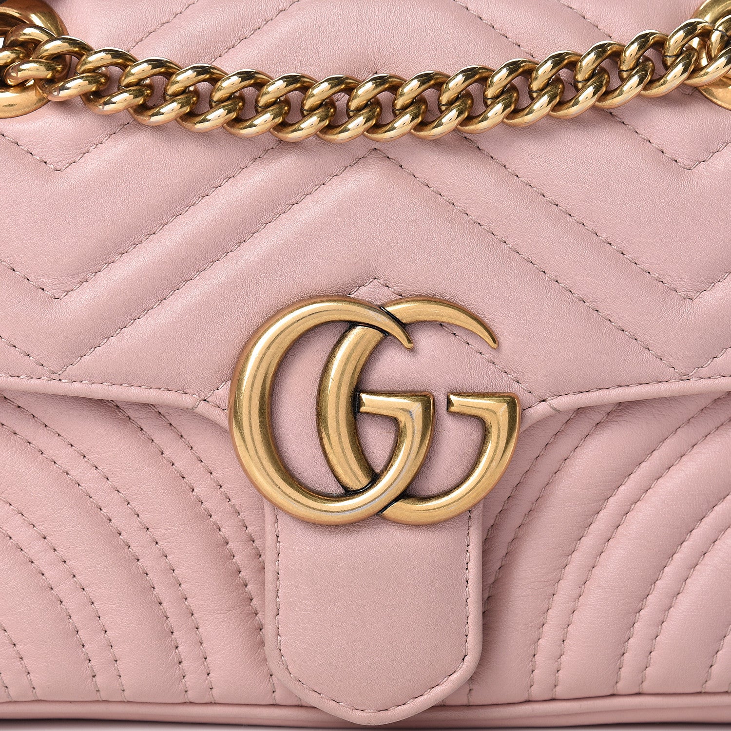 Gucci Calfskin Matelasse Mini GG Marmont Shoulder Bag Perfect Pink 8 of 12