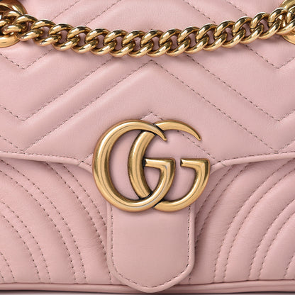 Gucci Calfskin Matelasse Mini GG Marmont Shoulder Bag Perfect Pink 8 of 12