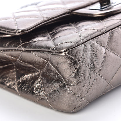 Chanel Metallic Aged Calfskin 2.55 Reissue 224 Flap Pewter 8 of 10
