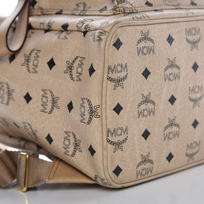 MCM Visetos Medium Studded Stark Backpack Beige 8 of 14