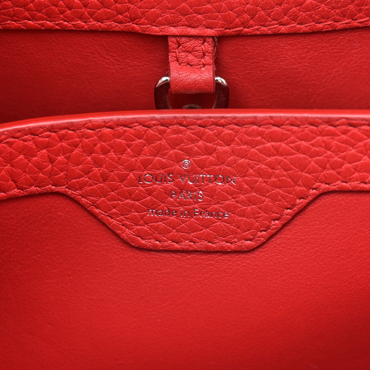 Louis Vuitton Taurillon Capucines BB Rubis 6 of 10