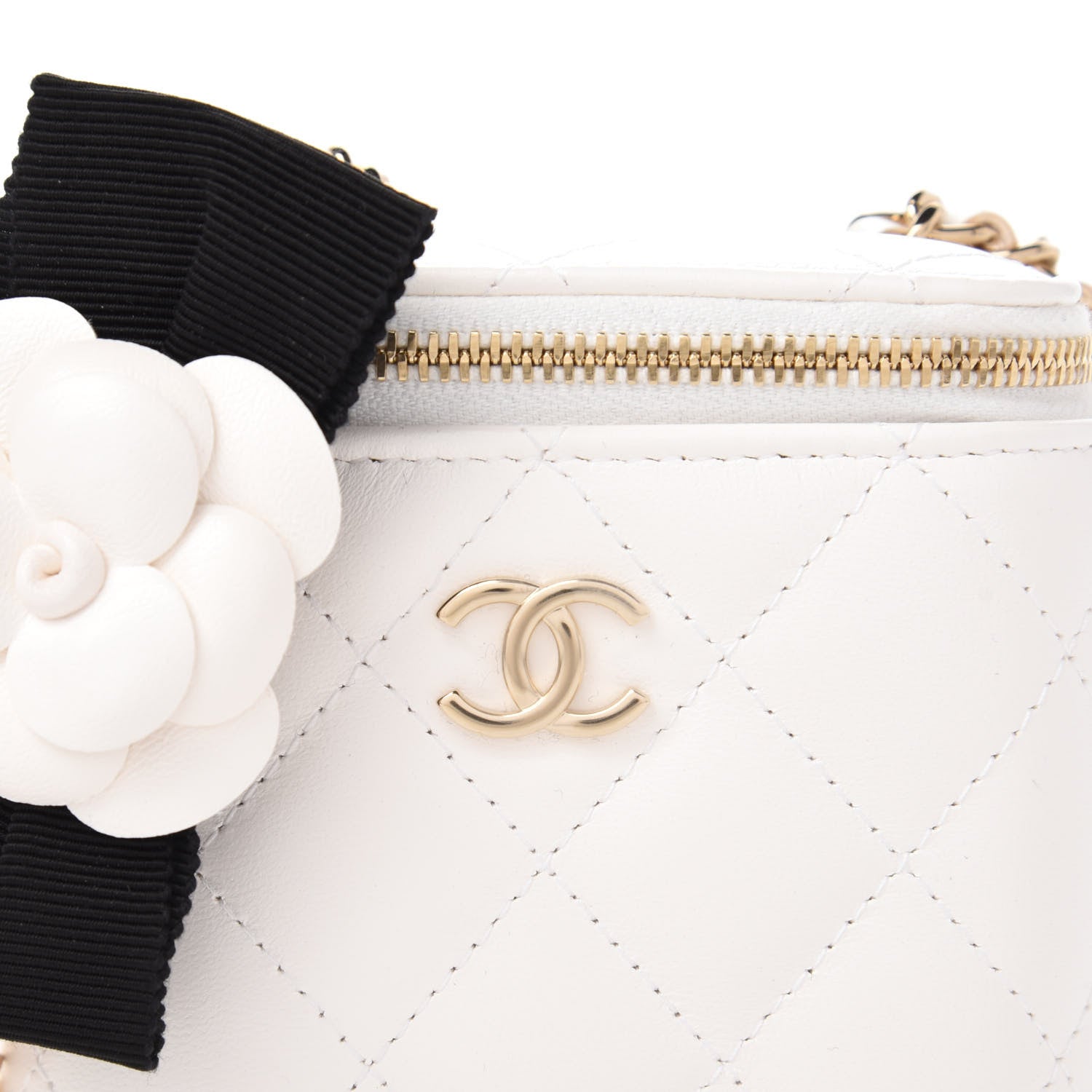 Chanel Lambskin Quilted My Chanel Lady Vanity Case With Chain White 10 of 11