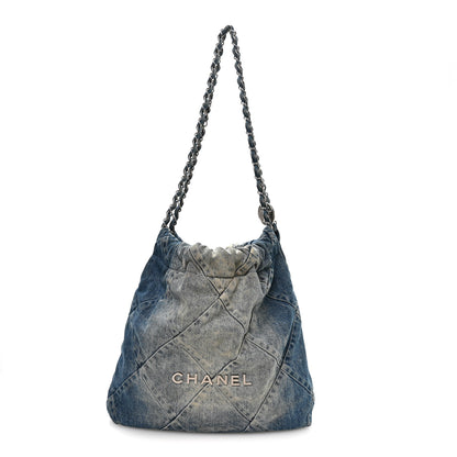 Chanel Denim Quilted Small Chanel 22 Blue 1 of 11