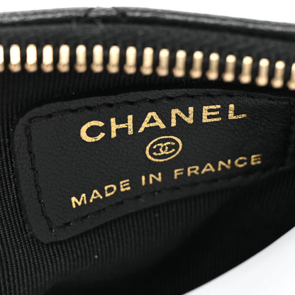 Chanel Lambskin Quilted Valentine Key Holder Case Black 6 of 6